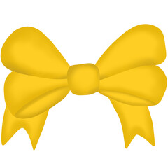 yellow bow isolated on white