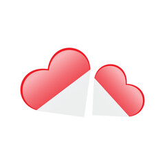 Indonesia flag heart shape. Vector