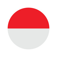Indonesia flag rounded icon. Vector illustration