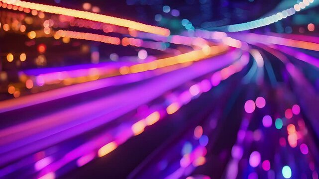 A puzzle of light trails each car adding its own unique pattern creating a symphony of colors and movements in the city.