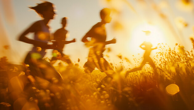 Sportif en contre-jour, qui font de la course &agrave; pied pour une remise en forme