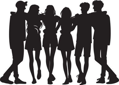 Vector illustrator of stylish friends