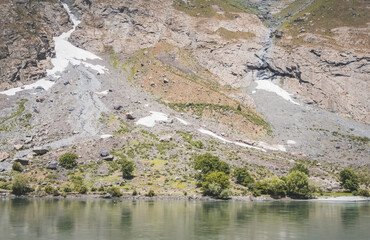 The coastline of the Panj River in Afghanistan