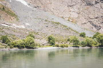 The coastline of the Panj River in Afghanistan