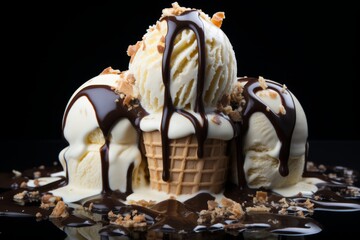 Intriguing artistic low key backdrop showcasing a delightful and whimsical ice cream design