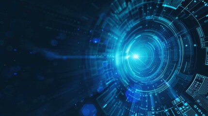 Abstract Digital Interface with Glowing Blue Circles