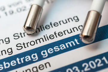 Fototapeta premium Stromabrechnung