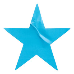 Transparent png of blue star shape sticker.	