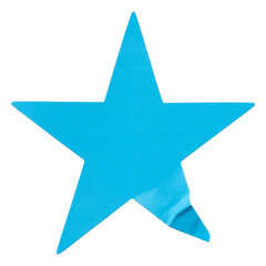 Transparent png of blue star shape sticker.	