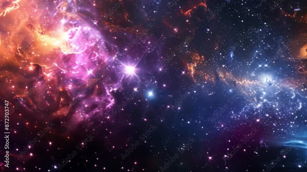 Poster this colorful nebula with glowing gas and dust. space background