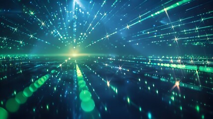 Naklejka premium Mesmerizing Neon Laser Emanation Across Cosmic Dark Space Backdrop