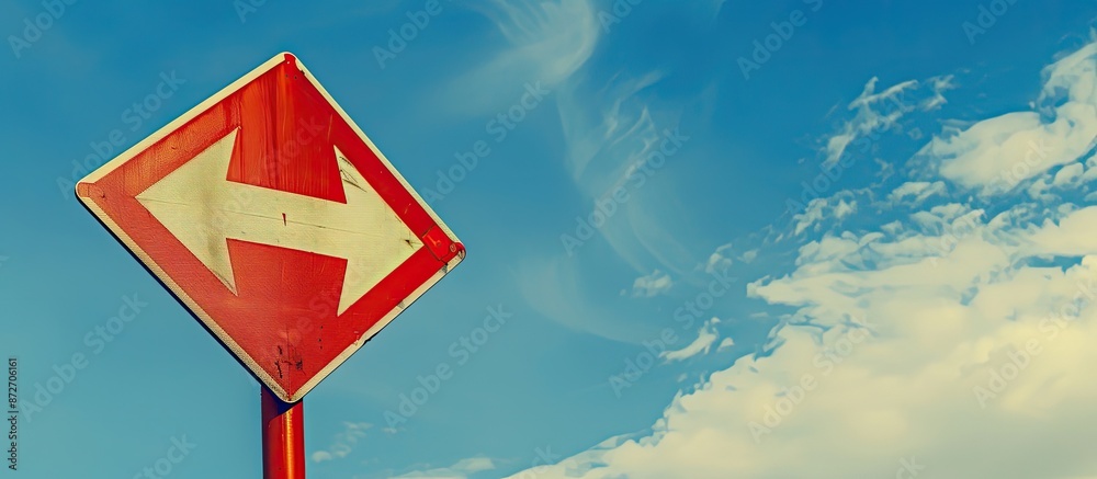 Aufkleber a t-junction traffic sign with copy space image is displayed.