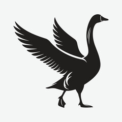 Fototapeta premium Print Majestic Goose Silhouette, A Stunning Display of Nature's Beauty