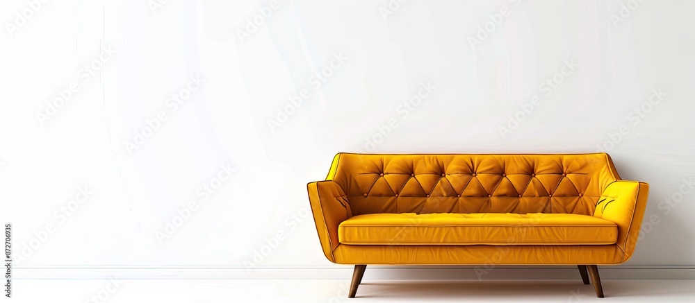 Poster Isolated couch over white background. with copy space image. Place for adding text or design