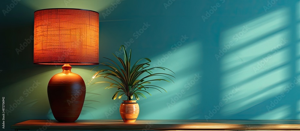 Poster home decoration and decorative lampshade. copy space image. place for adding text or design