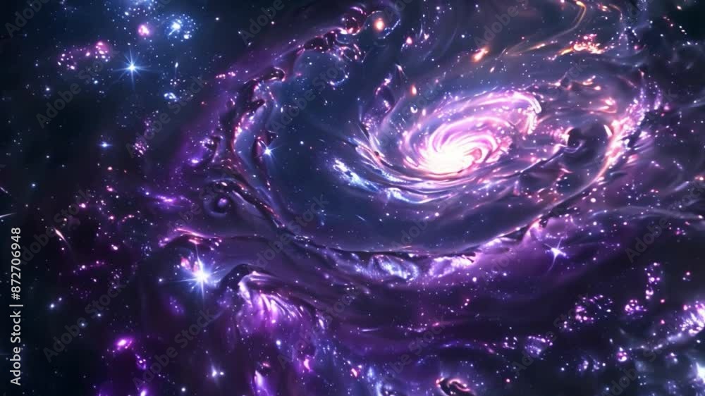Poster this mesmerizing view of a galaxy swirling in the cosmos. space background