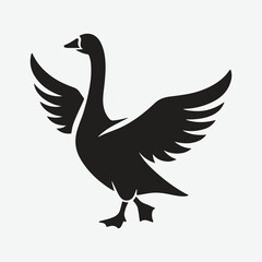 Obraz premium Print Majestic Goose Silhouette, A Stunning Display of Nature's Beauty