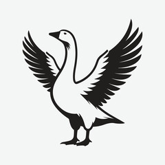 Obraz premium Print Majestic Goose Silhouette, A Stunning Display of Nature's Beauty