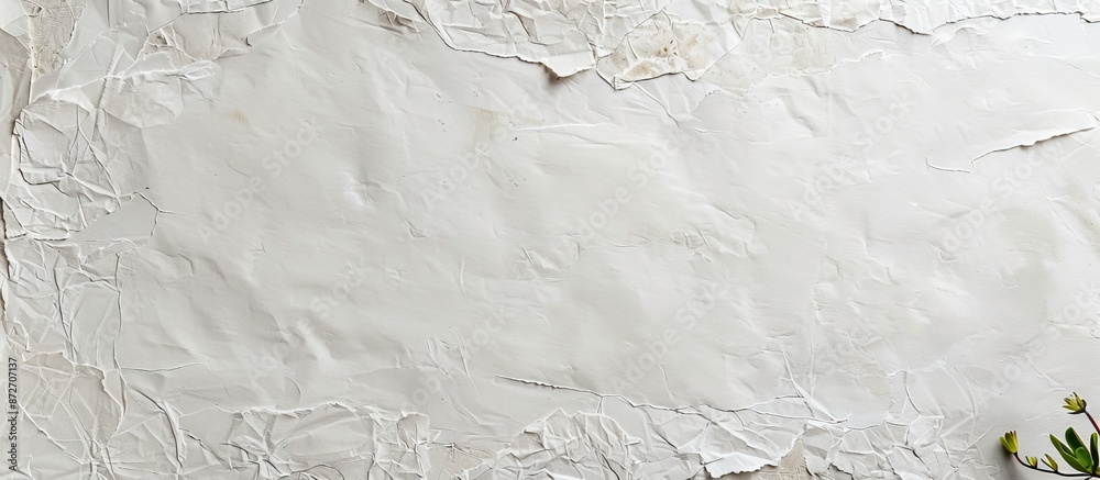 Poster Blank white Khadi paper contrasts with mulberry paper on a small square sheet with copy space image.