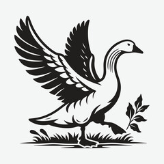 Fototapeta premium Print Majestic Goose Silhouette, A Stunning Display of Nature's Beauty