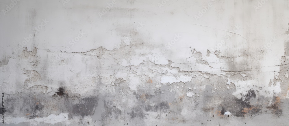 Aufkleber Grungy white and grey concrete wall with a rough surface texture for a background, suitable with copy space image.