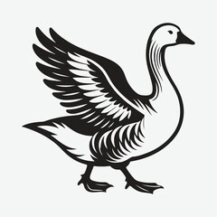 Obraz premium Print Majestic Goose Silhouette, A Stunning Display of Nature's Beauty