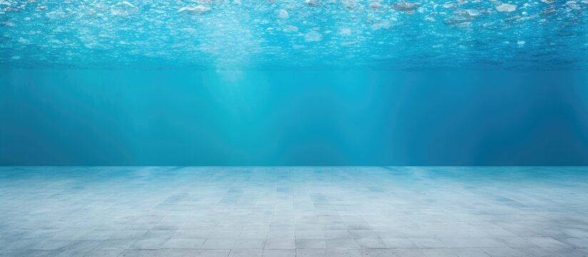 Background of an empty swimming pool underwater, perfect for a copy space image.