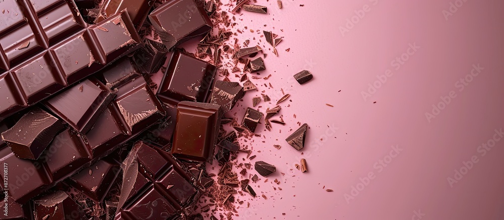 Aufkleber chocolate background. dessert pastel background Milk. with copy space image. Place for adding text or design