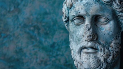 ancient greek statue face closeup