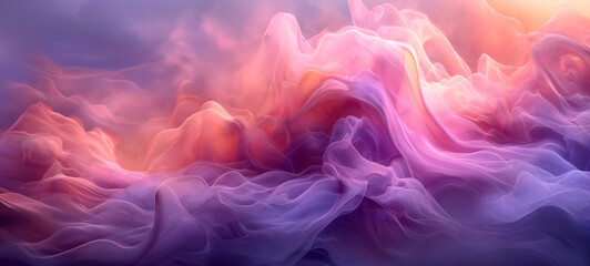 Vibrant Cosmic Waves: A Surreal Pink and Purple Seascape
