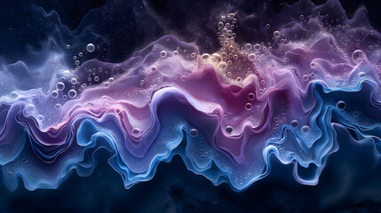 Cosmic Fluid Art Composition with Vivid Colors and Swirling Patterns