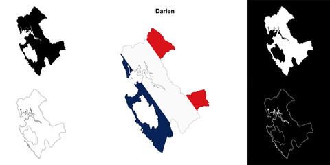 Darien province outline map set