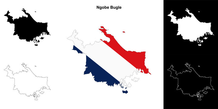 Ngobe Bugle province outline map set