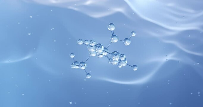 Phenibut rotating molecular structure, 3d model of molecule, depressant, looped video