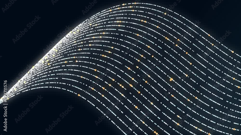 Poster .Abstract digital dot line particle data background connecting technology concept.
