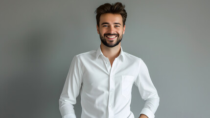 Obraz premium Confident Young Businessman in Casual Vest and White Shirt