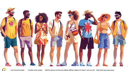 Fototapeta premium Diverse group of people standing together