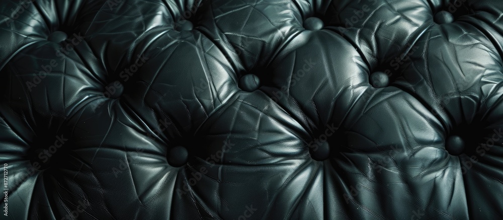 Poster black leather seat tear. with copy space image. place for adding text or design