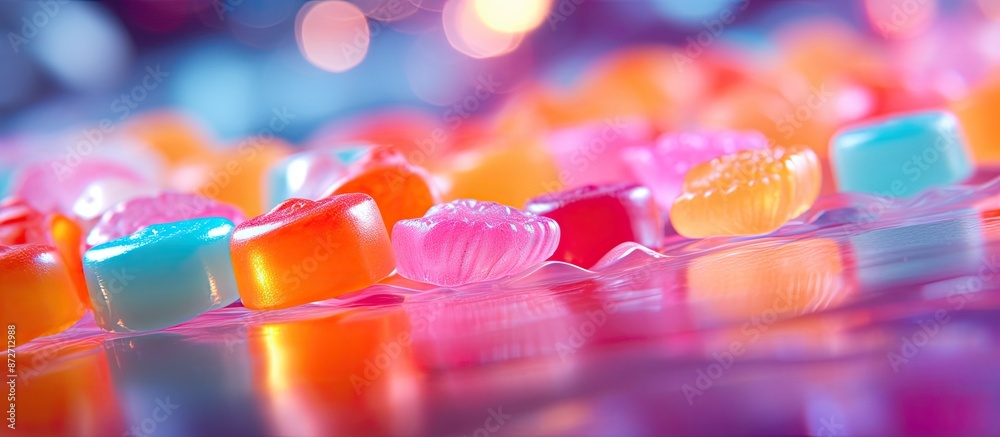 Aufkleber An elegant bokeh abstract background from a Candy Bar, suitable for use as a copy space image.