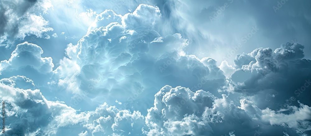 Aufkleber A picturesque natural scene showing a blue sky with large clouds, including rain clouds, providing a beautiful canvas with ample room for adding text or graphics.