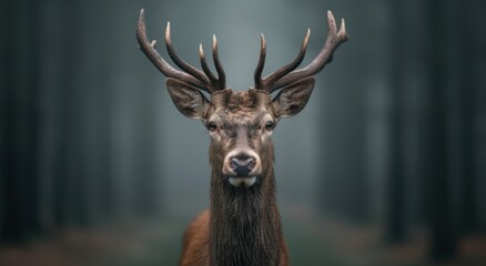 Majestic deer with impressive antlers