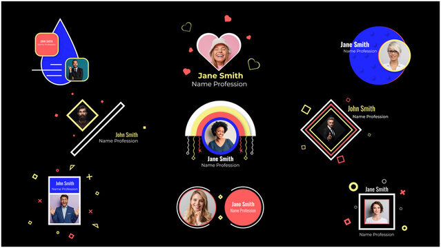 Colorful Lower Thirds For Presenting Yourself In Social Projects