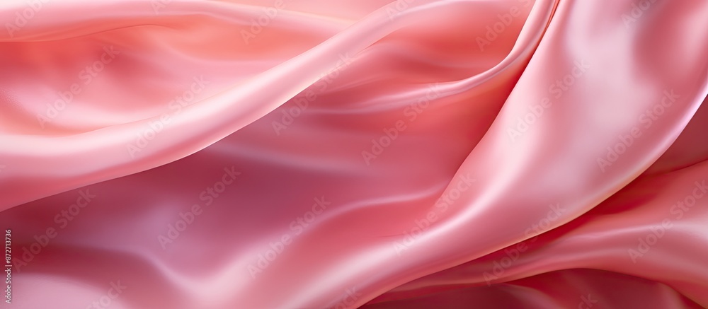 Poster pink silk fabric texture resembling the color of a rose with a copy space image.