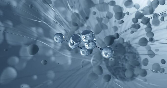 Dinitrogen pentoxide rotating molecular 3d structure ball-and-stick model, looped video nitrogen oxide