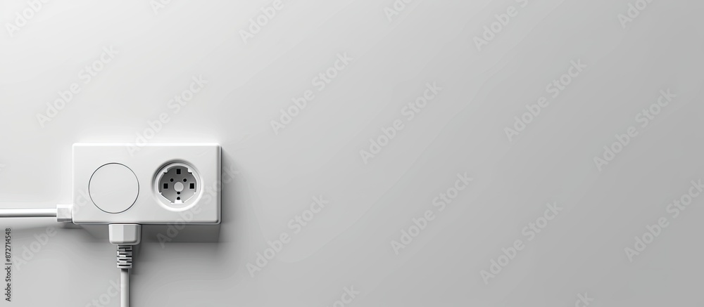Aufkleber White socket and plug of electronic device. with copy space image. Place for adding text or design