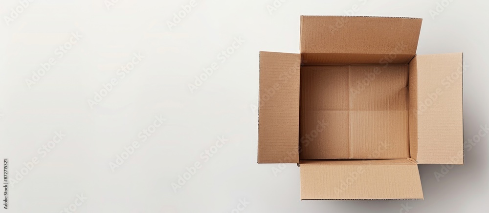 Poster An opened box against a white background with copy space image.