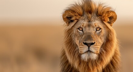 Majestic lion in the wild