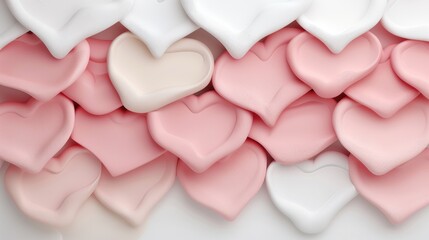 Obraz premium pink and white heart-shaped marshmallows