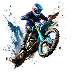 Dirt bike on white background, AI generated Image generative Ai