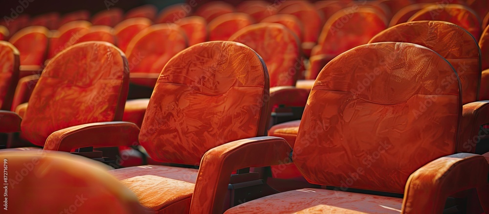 Poster Rows of chairs in the auditorium with copy space image.